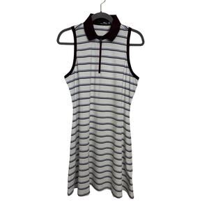 RLX Ralph Lauren Striped Sleeveless Polo Golf Dress Size Large Pickeball Preppy